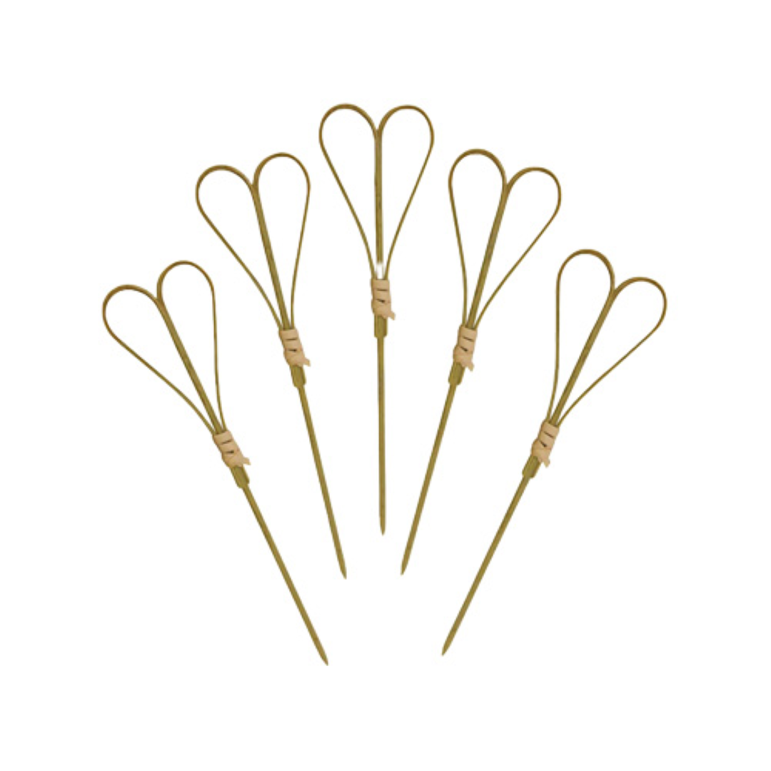 ECSTACY 15CM HEART BAMBOO PICKS 25S